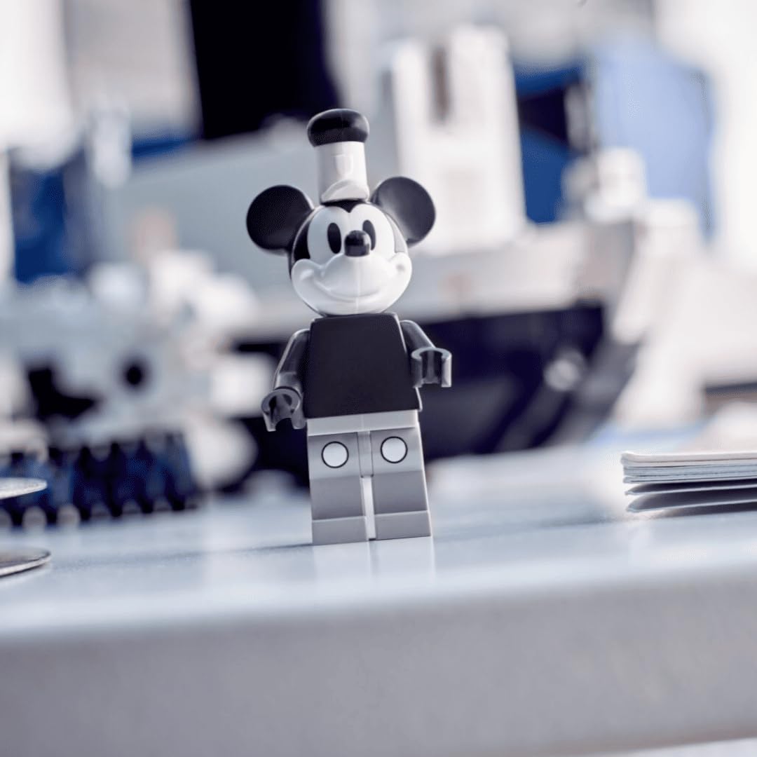 LEGO Mini Steamboat Willie display piece complements shelves or desk setups