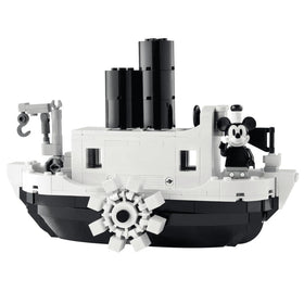 LEGO Mini Steamboat Willie paddle wheel sits at center for nostalgic display