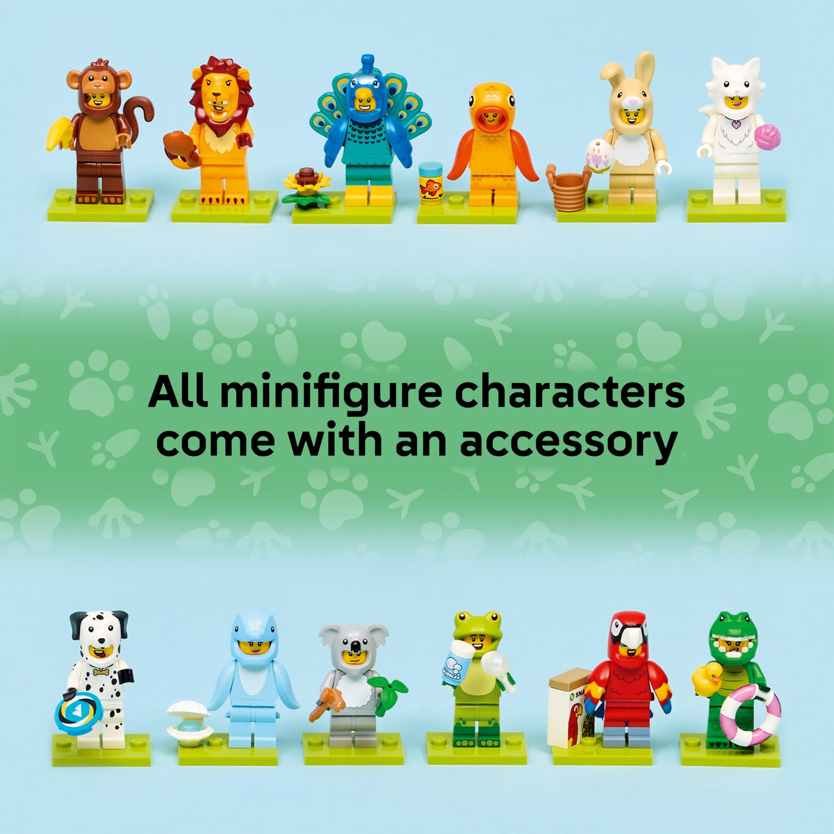 LEGO Minifigures Animal Series 28 six-pack supports unboxing and collection excitement.