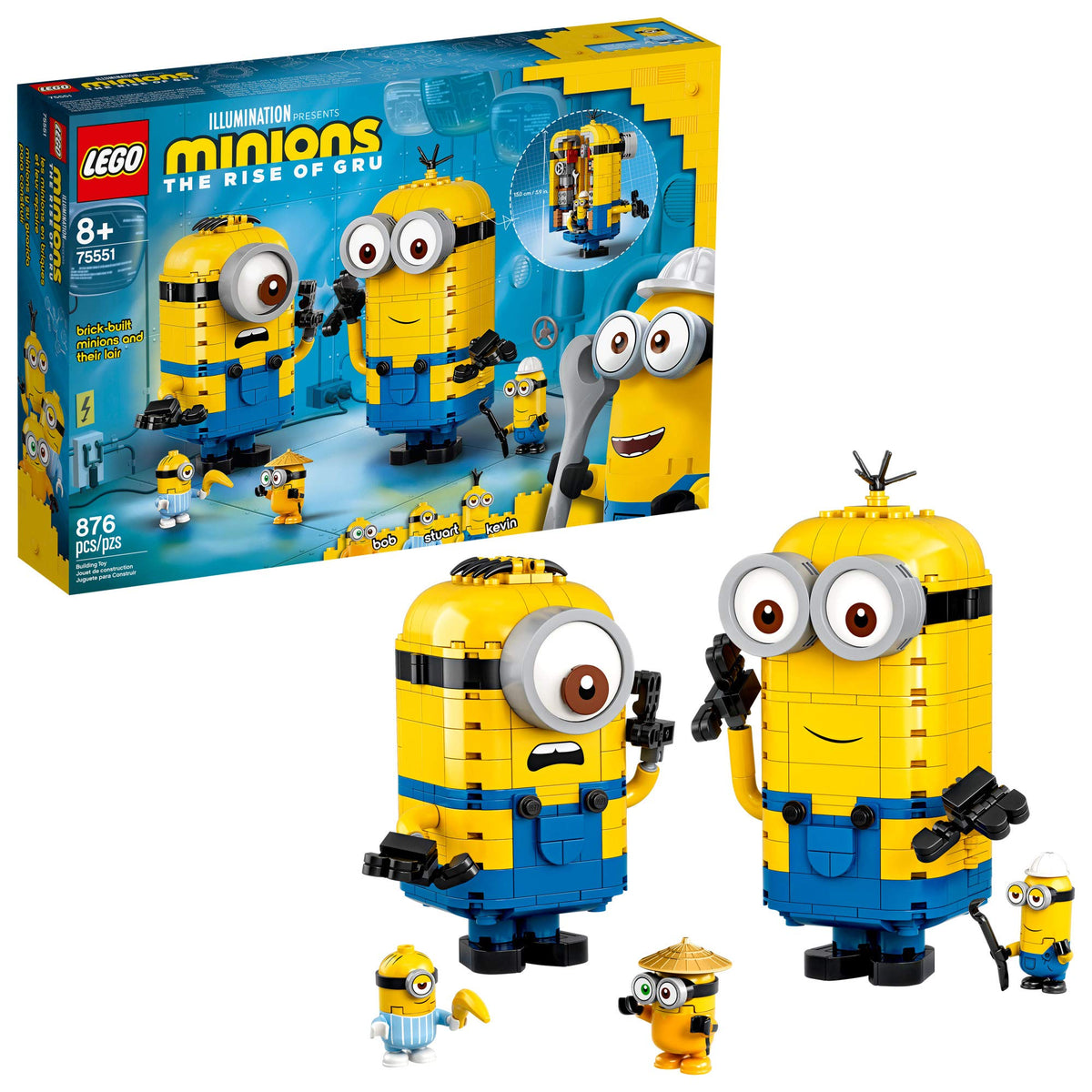 LEGO Minions brick-built Kevin and Stuart model for imaginative play
