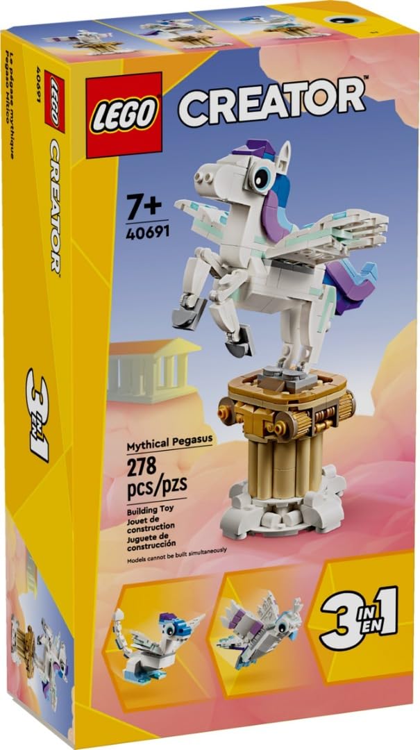 LEGO Mythical Pegasus wings poseable for dynamic play and display.