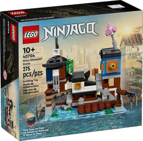 LEGO NINJAGO 40704 micro docks market scene supports creative storytelling and small-space play.