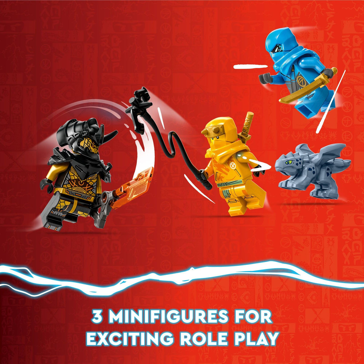LEGO NINJAGO Arin with sword and grappling hook ready for action.