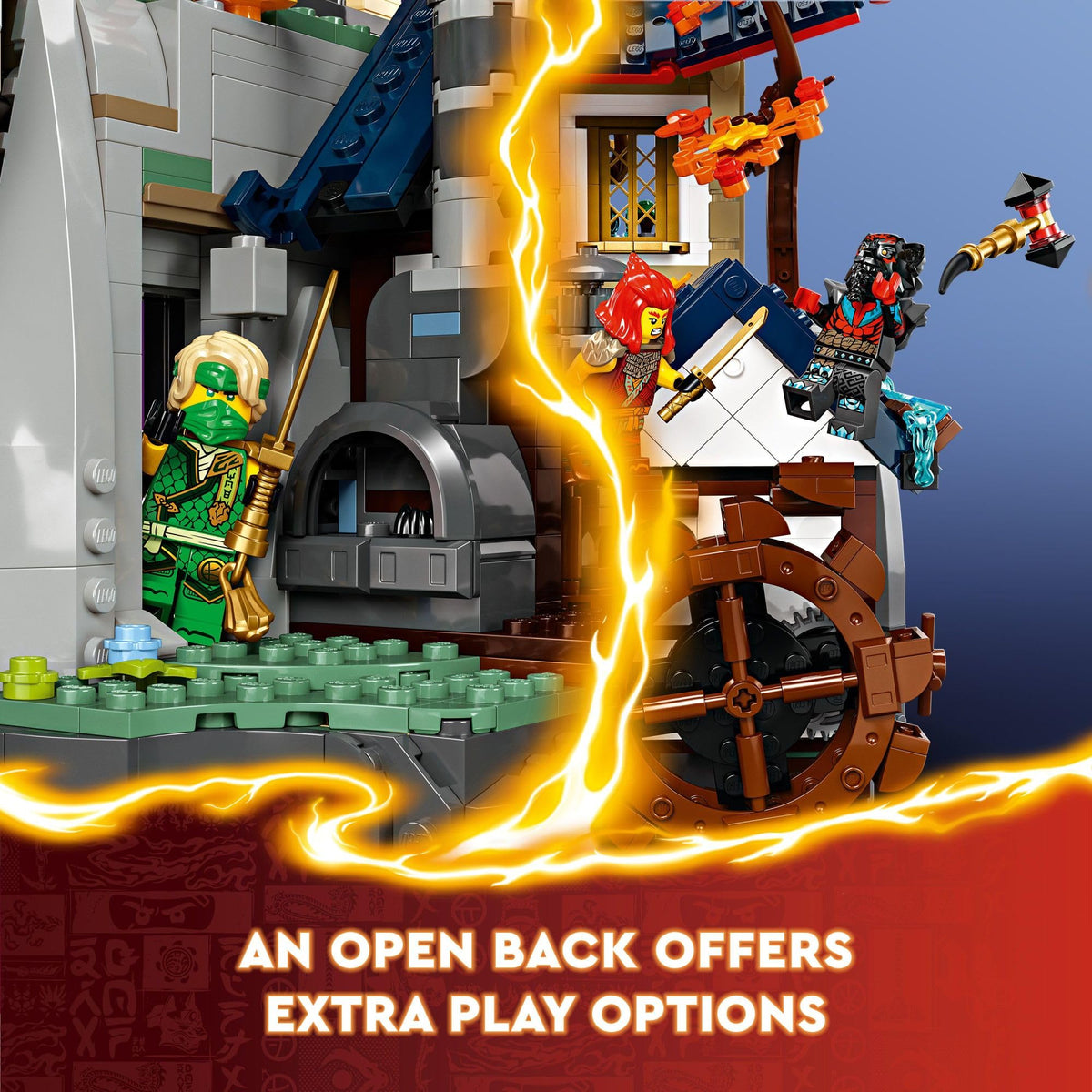 LEGO NINJAGO blacksmith hammer feature interactive element