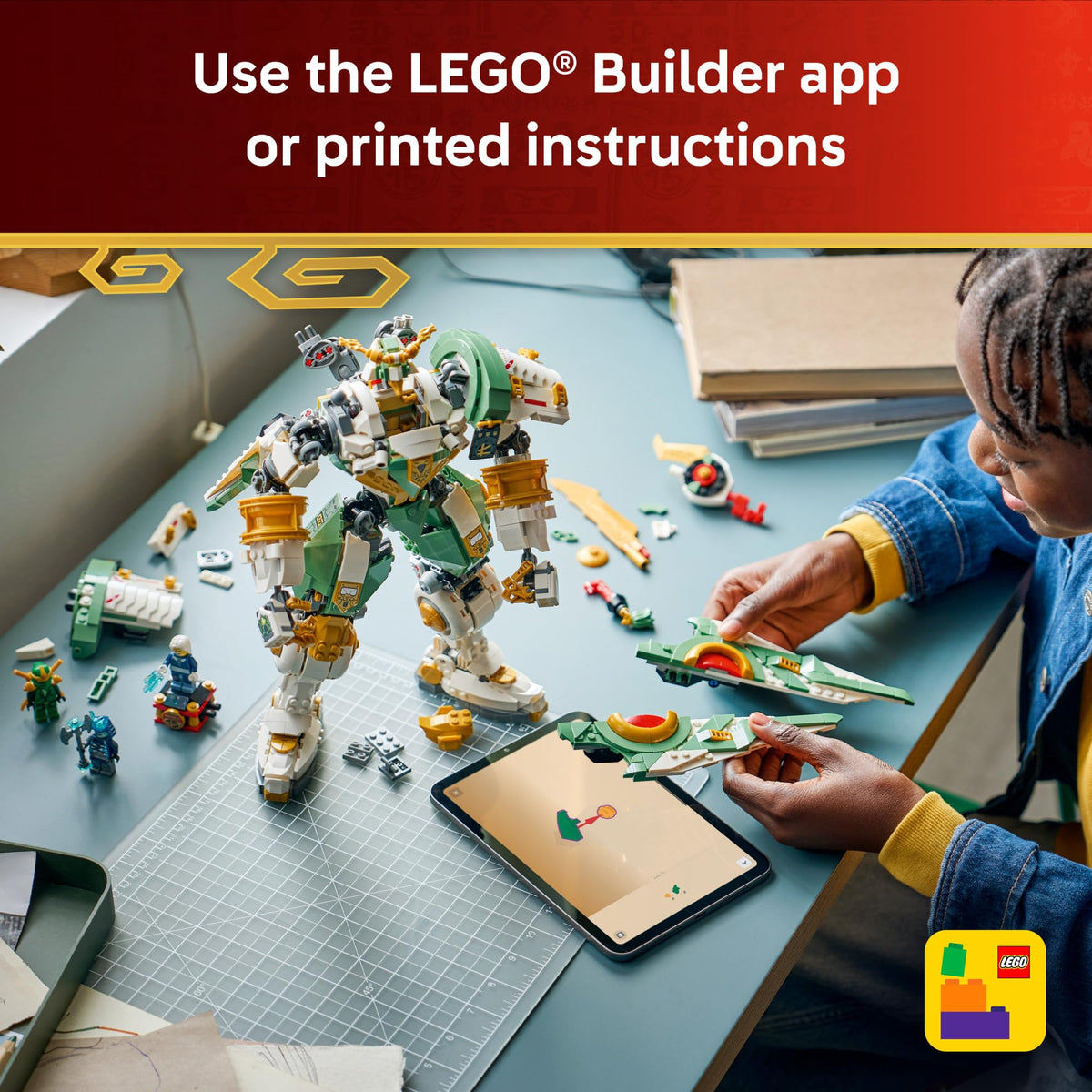 LEGO NINJAGO Builder app guides teens during build.