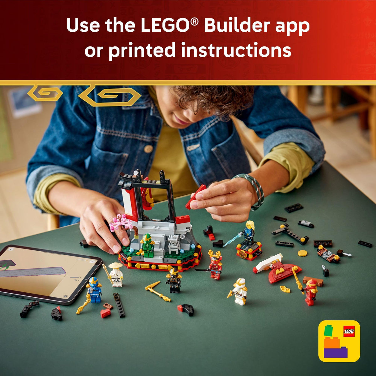 LEGO Builder App supports saving, progress tracking, and 3D instructions viewing.