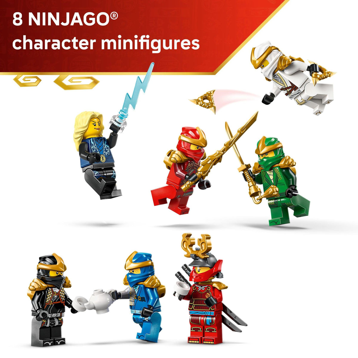 LEGO NINJAGO cherry blossom tree display for character showcase.