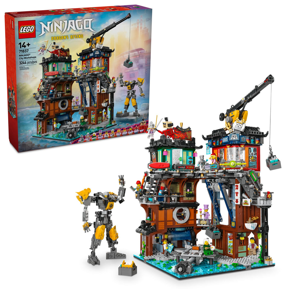LEGO NINJAGO City Workshops city facade — ideal for display and immersive ninja storytelling