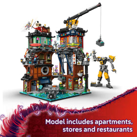 LEGO NINJAGO City Workshops working cranes — lift and position mech parts during builds