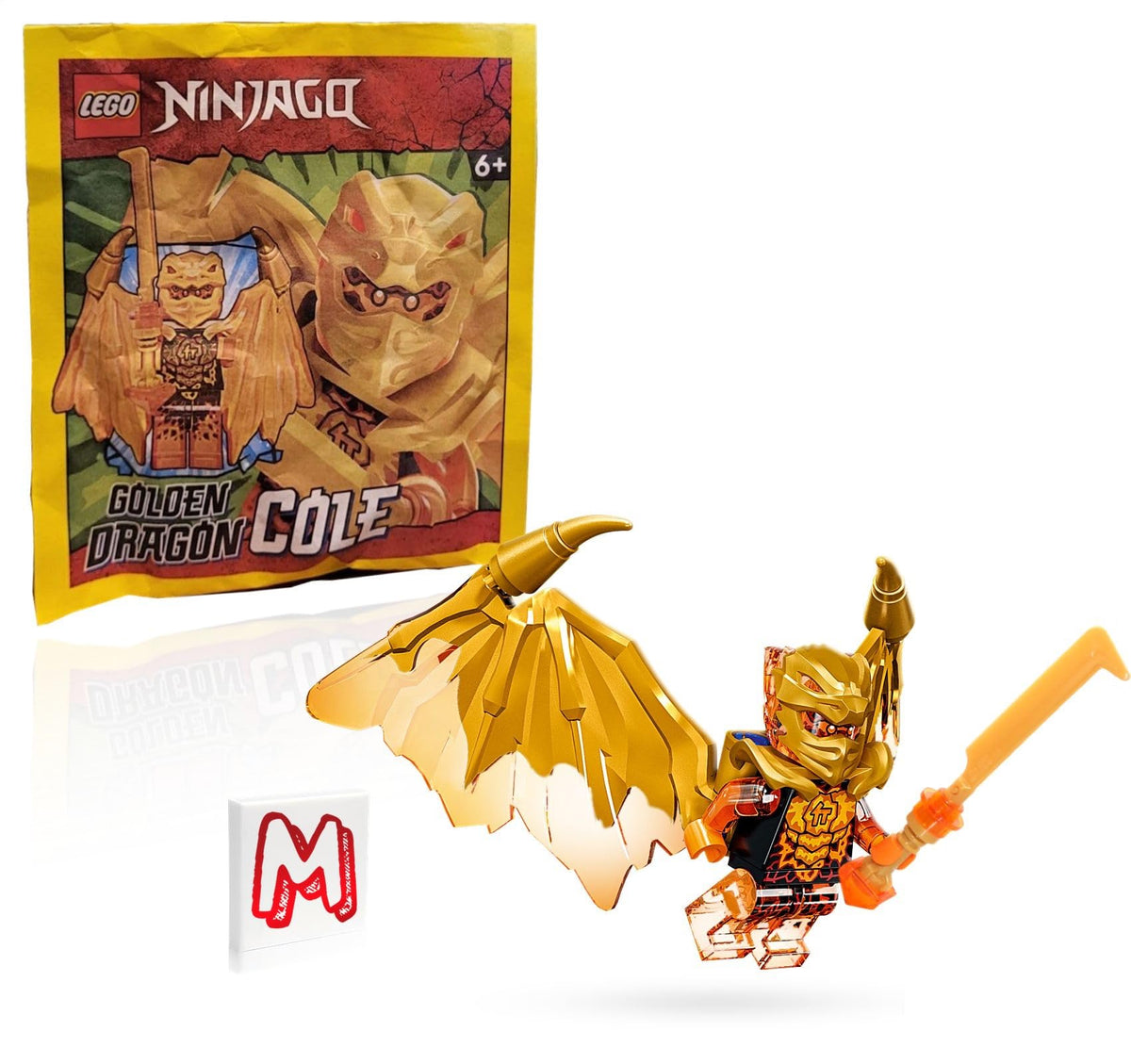 LEGO NINJAGO Cole figure with wings for imaginative play and display.