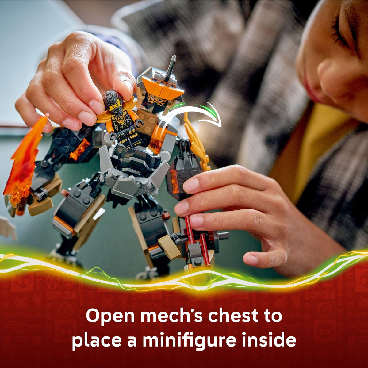 LEGO NINJAGO Cole's Mission Mech cockpit view for storyteller play.