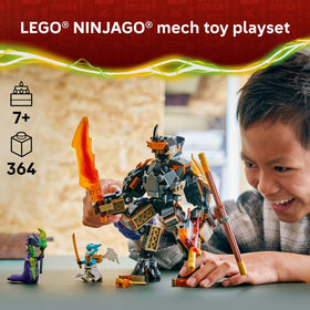 LEGO NINJAGO Cole's Mission Mech poseable arms enable dynamic action poses.