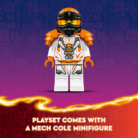 LEGO NINJAGO cockpit under head ready for Mech Cole’s entry.