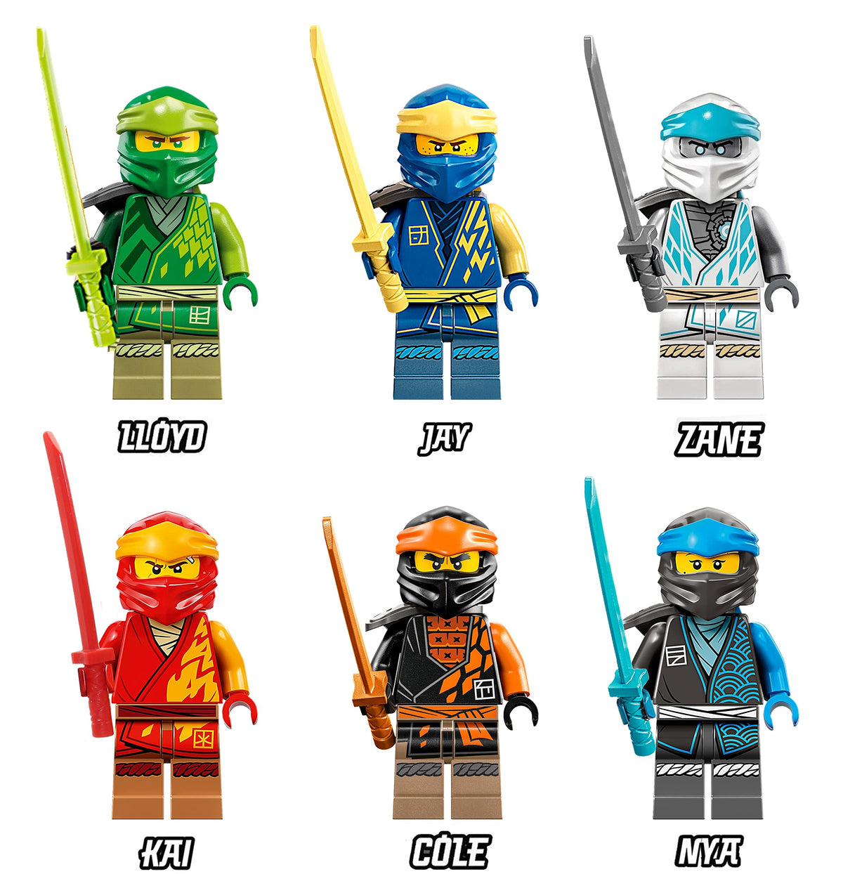 LEGO NINJAGO Jay minifigure with weapon for dynamic action
