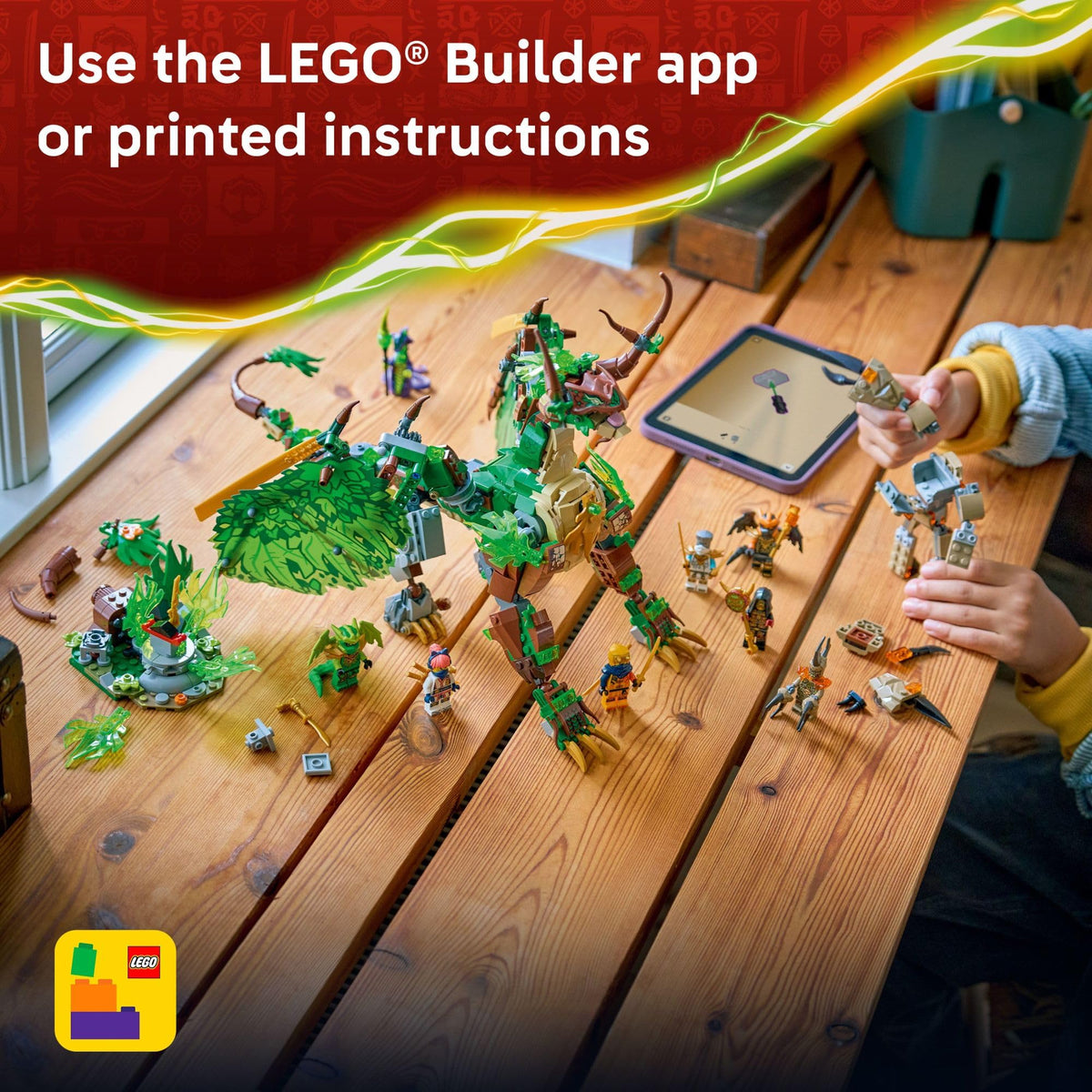LEGO NINJAGO Dragon of Life build process invites creative construction.