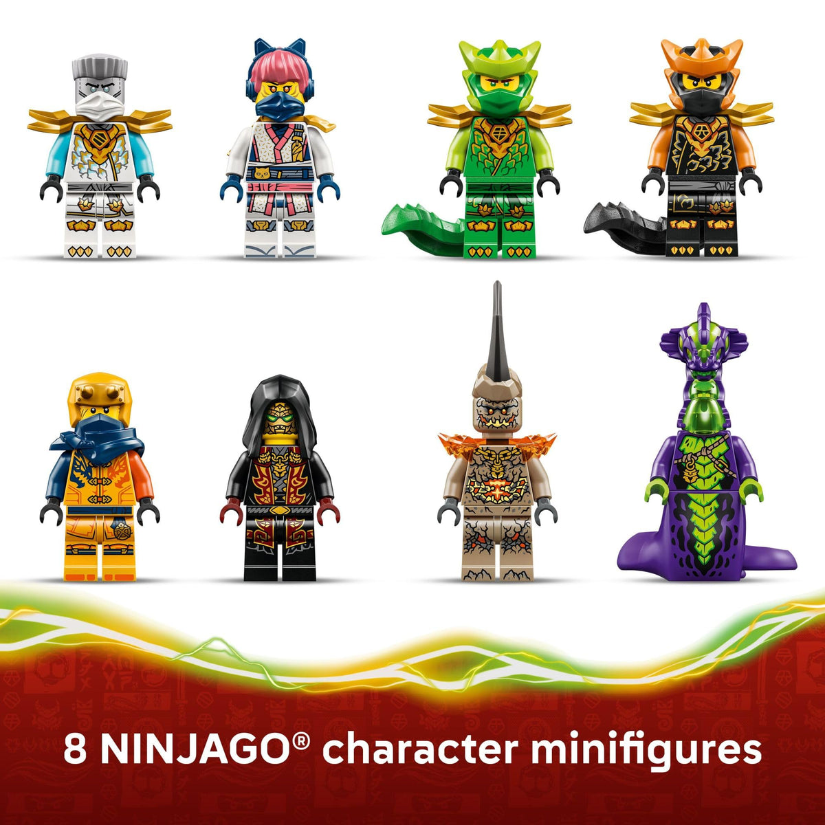 LEGO NINJAGO Dragon of Life golden sword reveals hidden treasure moment.