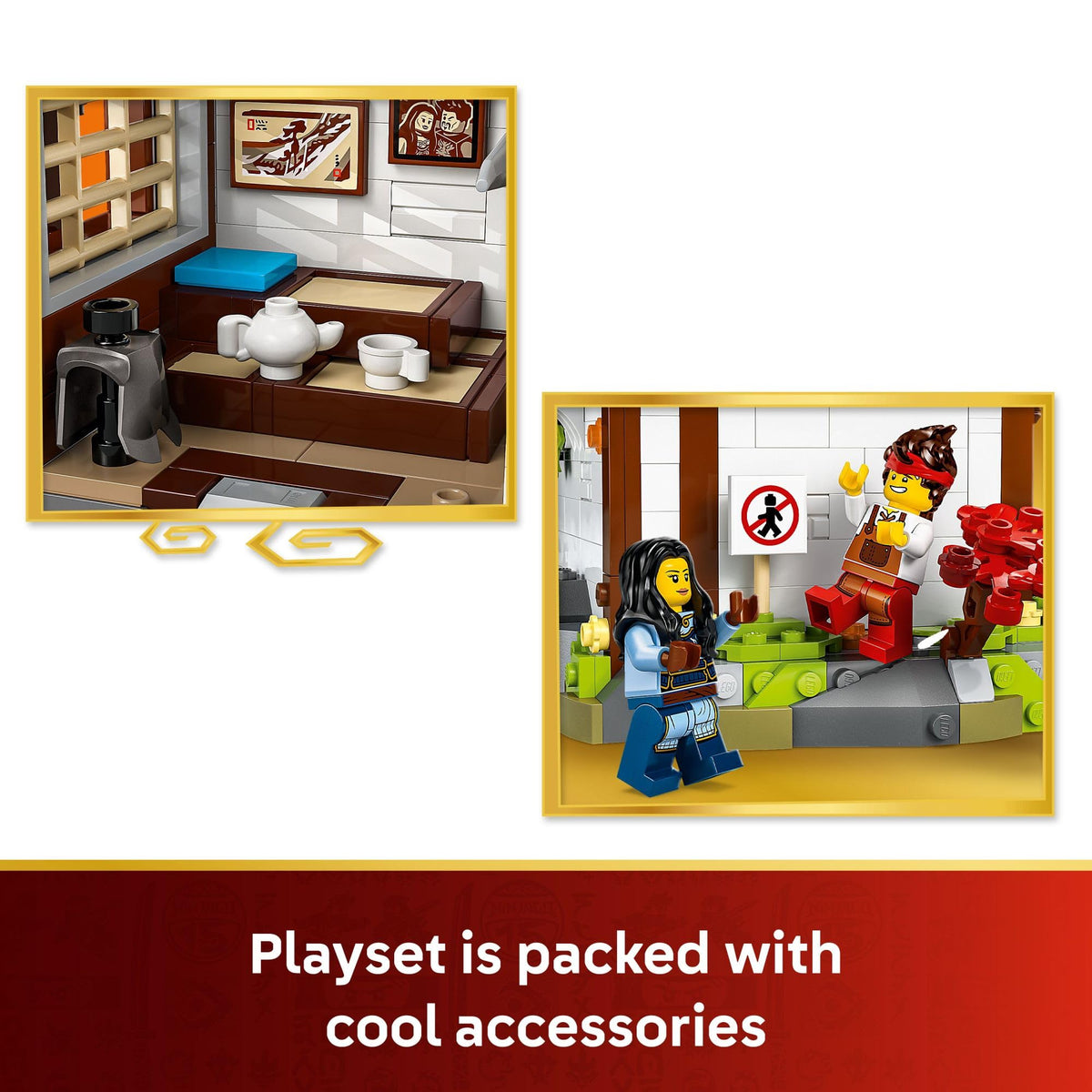 LEGO NINJAGO secret golden weapons map is revealed behind a sign