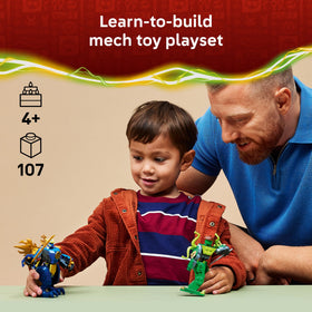 LEGO NINJAGO Jay's Dragon Mech Fight with poseable wings for dynamic play.