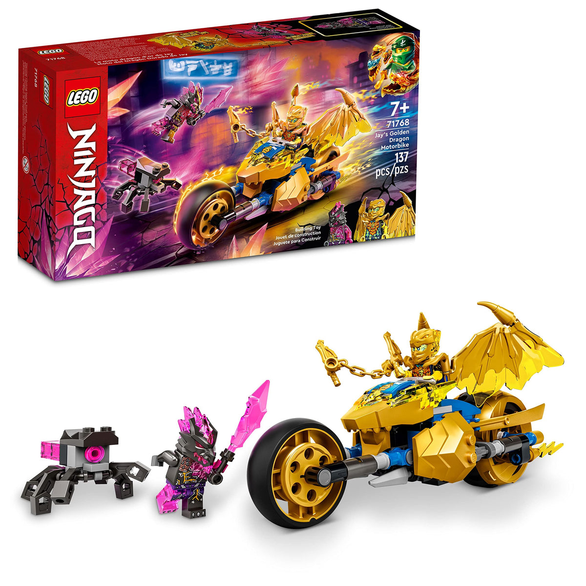 LEGO NINJAGO Jay's golden dragon head for dramatic dragon battles and storytelling