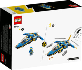LEGO NINJAGO Jay's Lightning Jet EVO ready-for-action setup sparks playtime