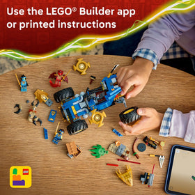 LEGO NINJAGO Jay's Transforming Car compact dimensions for display and play
