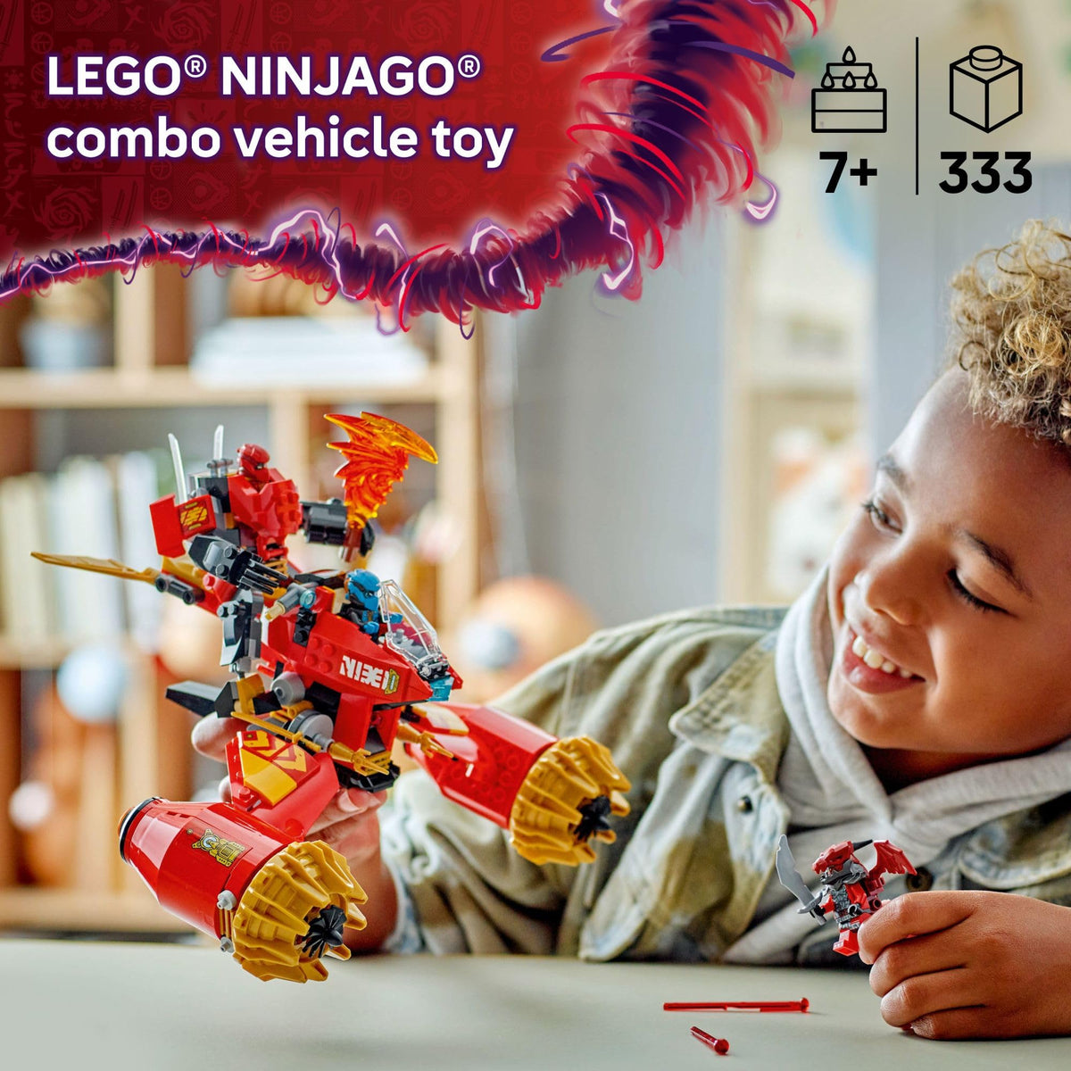 LEGO NINJAGO Kai Mech splits into two vehicles for versatile battles