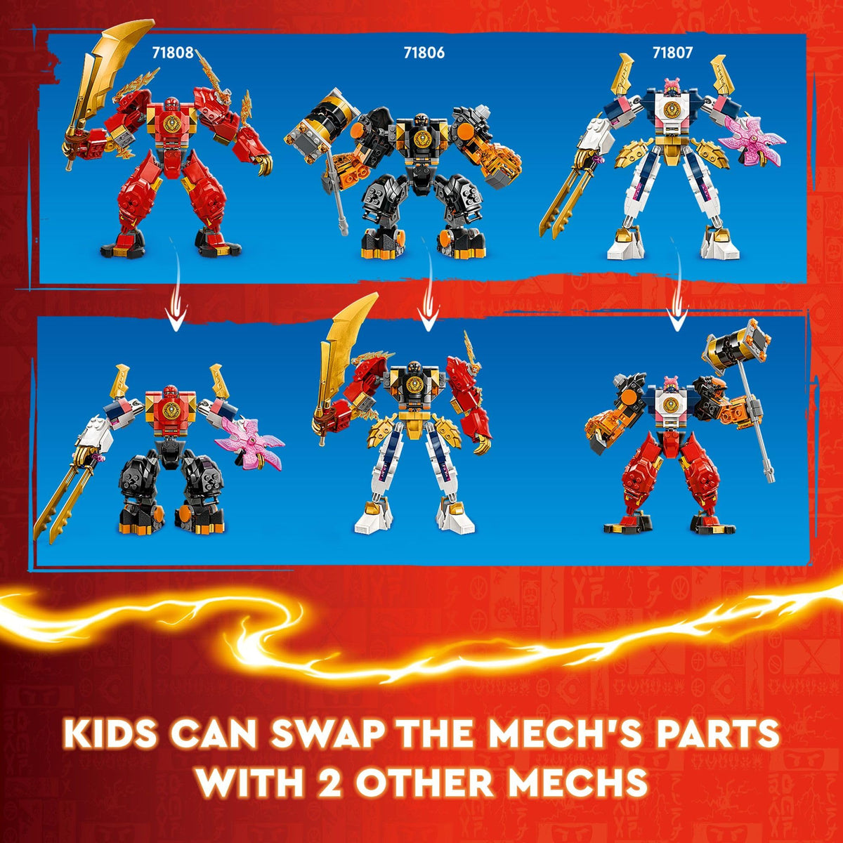 Detachable parts of Kai’s Fire Mech for customizable builds
