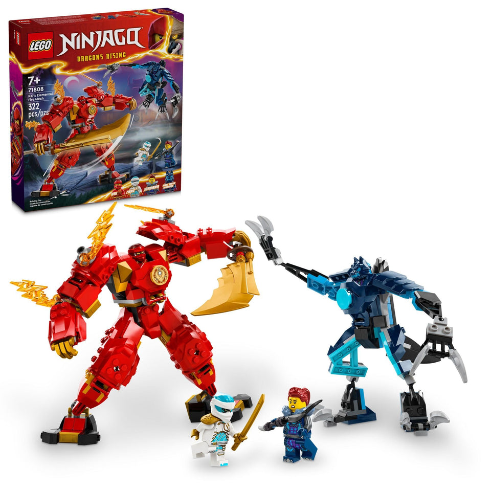 LEGO NINJAGO Kai’s Elemental Fire Mech in dynamic pose for action play