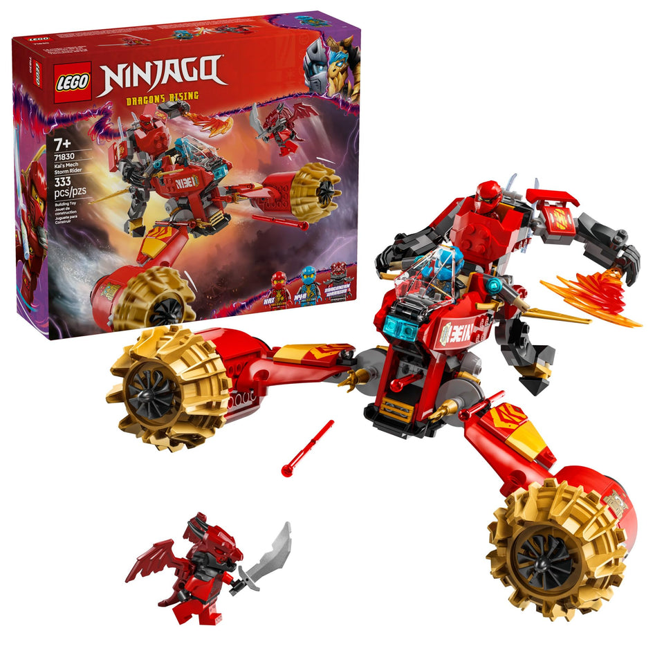 LEGO NINJAGO Kai's Mech Storm Rider battle scene for imaginative play