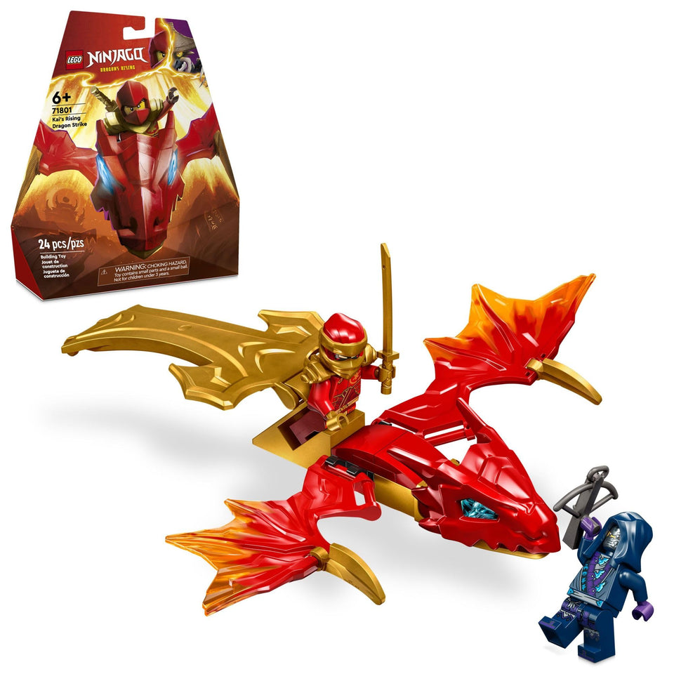 LEGO NINJAGO Kai's Rising Dragon Strike set shown for dynamic dragon-building play