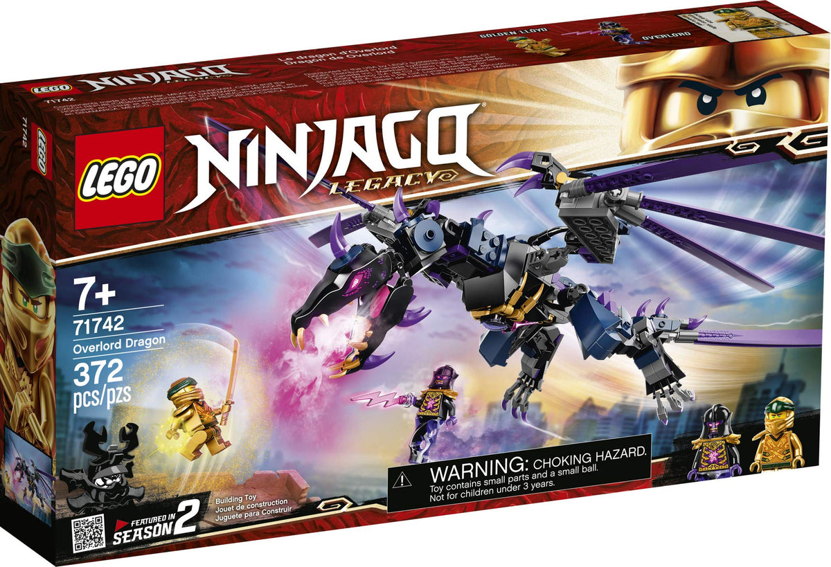 LEGO NINJAGO Legacy Overlord Dragon minifig Golden Lloyd ready for katana action
