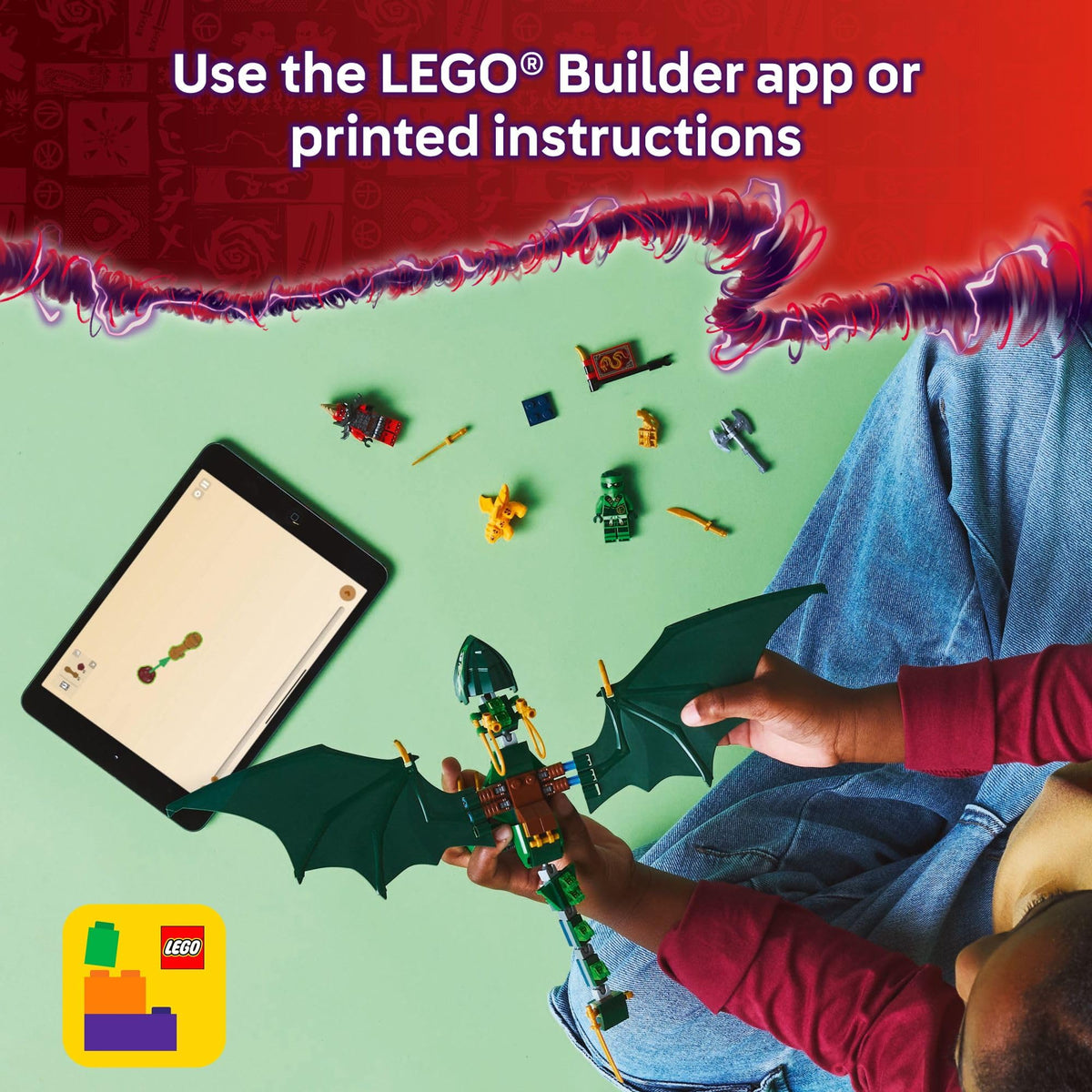 LEGO NINJAGO Lloyd Golden Katana accessory enhances action play and battles.