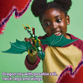 LEGO NINJAGO Lloyd’s Green Forest Dragon figure inviting storytelling and dynamic moves.
