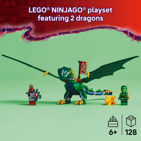 LEGO NINJAGO Lloyd’s Green Forest Dragon saddle detail enables riding play possibilities.