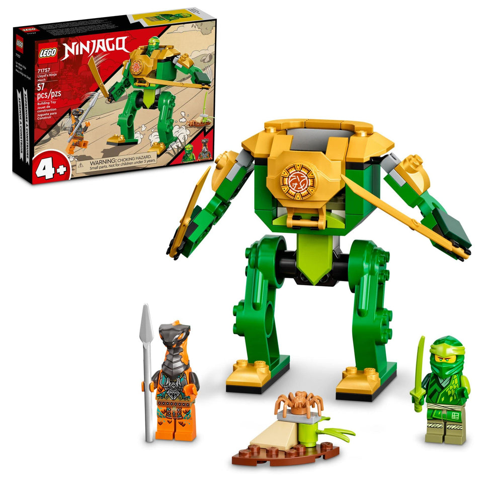 LEGO NINJAGO Lloyd’s Ninja Mech cockpit with two minifigures for action play