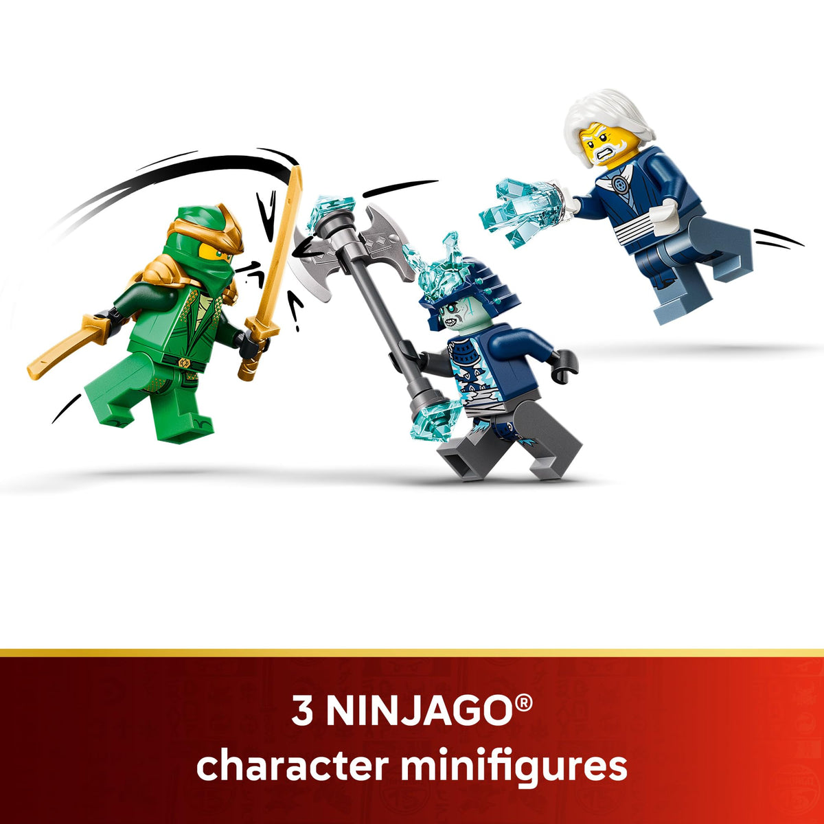 LEGO NINJAGO mech with poseable limbs and cockpit.