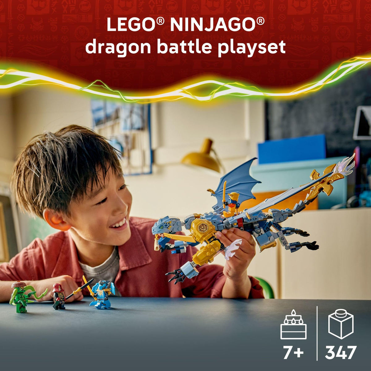 LEGO NINJAGO Riyu dragon wings posed for dynamic battles.