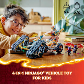 LEGO NINJAGO Ninja Team glider with shooters for agile aerial play.