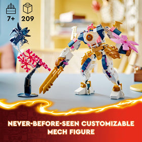 LEGO NINJAGO Sora’s Elemental Tech Mech cockpit close-up, showing interactive play with a seated Sora