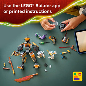 LEGO NINJAGO Spring-loaded blaster darts enhance pretend fight scenes.