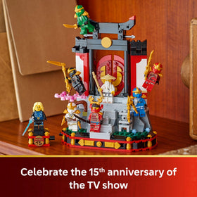 LEGO NINJAGO tearoom area behind monastery enhances display possibilities.
