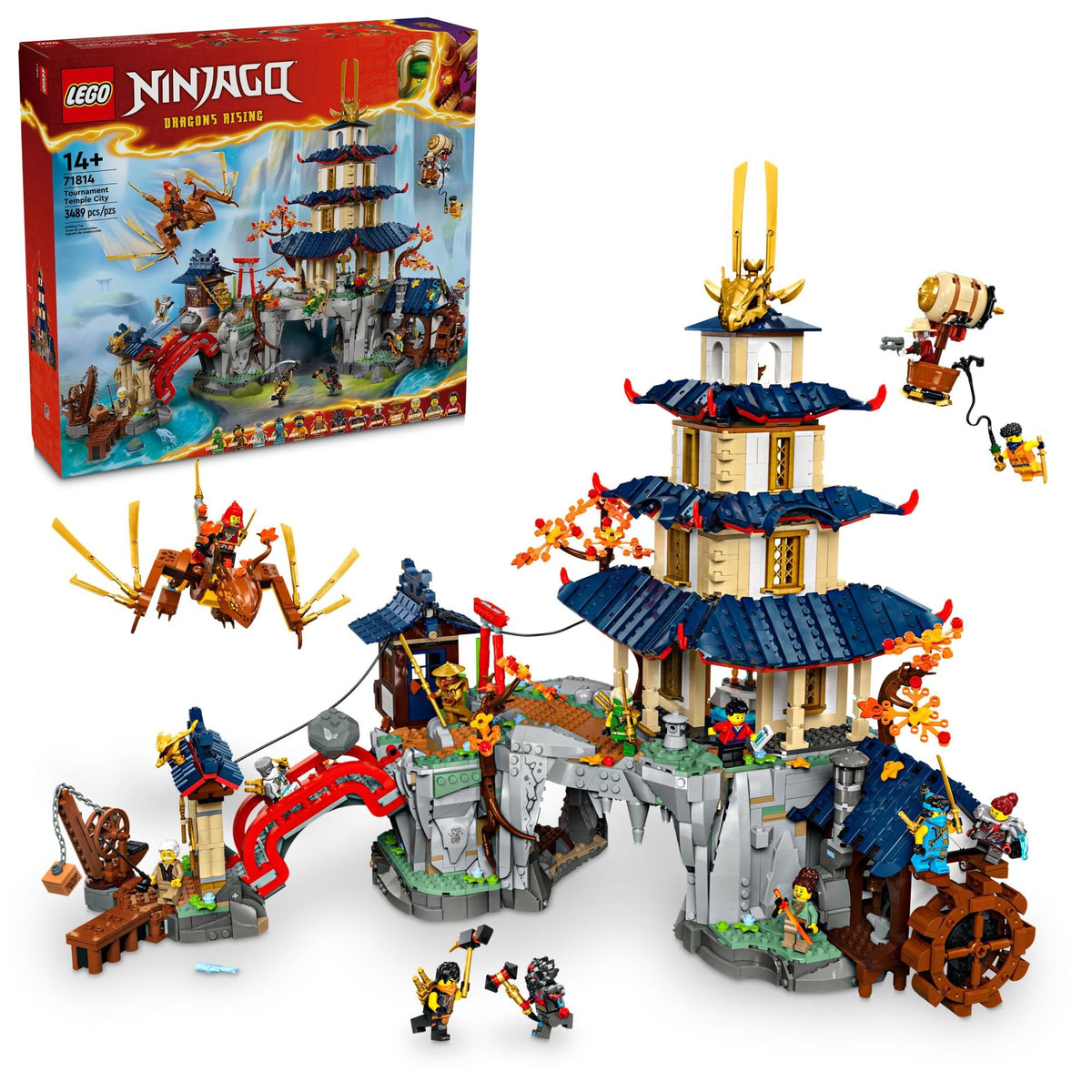 LEGO NINJAGO Tournament Temple City battle arena display and play
