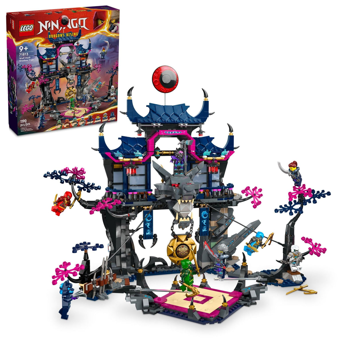 LEGO Ninjago Wolf Mask Shadow Dojo front view for action-packed pretend play