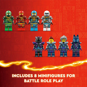 LEGO Ninjago Wolf Mask Shadow Dojo dramatic gong and blood moon scene