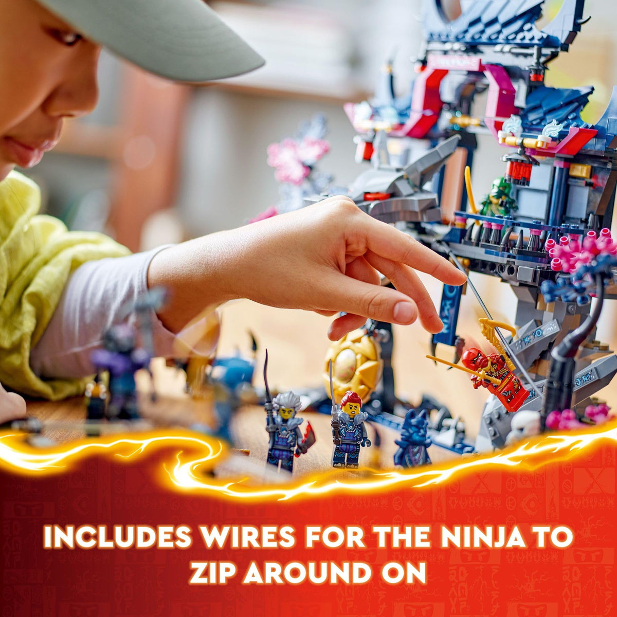 LEGO Ninjago Wolf Mask Shadow Dojo secret door reveals sword accessory
