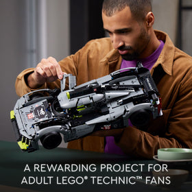 LEGO Peugeot 9X8 display-ready model showcasing racing heritage