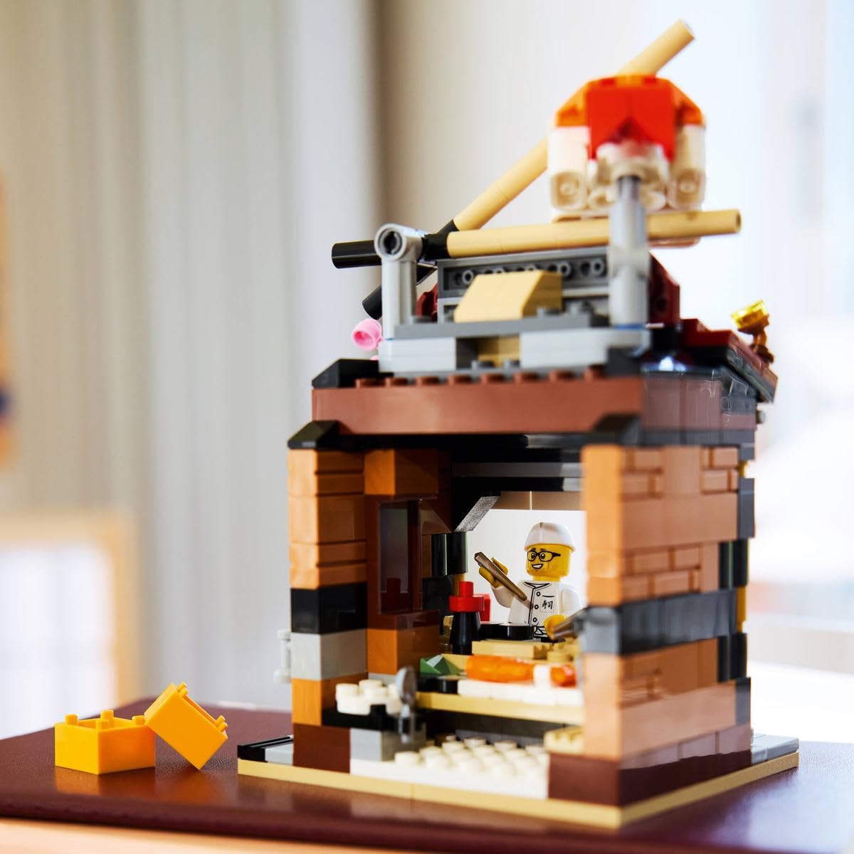 LEGO nigiri sushi decor adds authentic detail to the restaurant