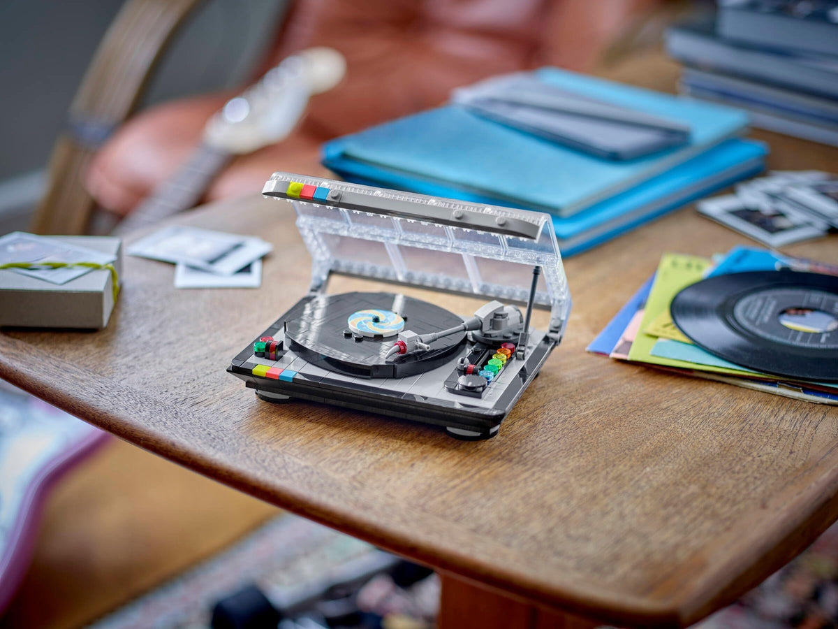 LEGO Retro Record Player Limited Edition box enhances display