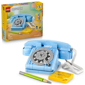 LEGO Retro Telephone rotary dial close-up for nostalgic play and display.