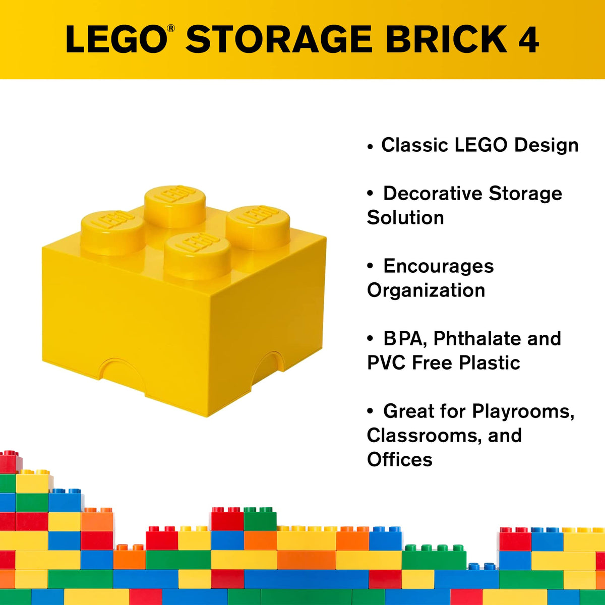 LEGO Room Copenhagen yellow brick drawer interior close-up with pull.
